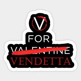 No V for Valentine Sticker